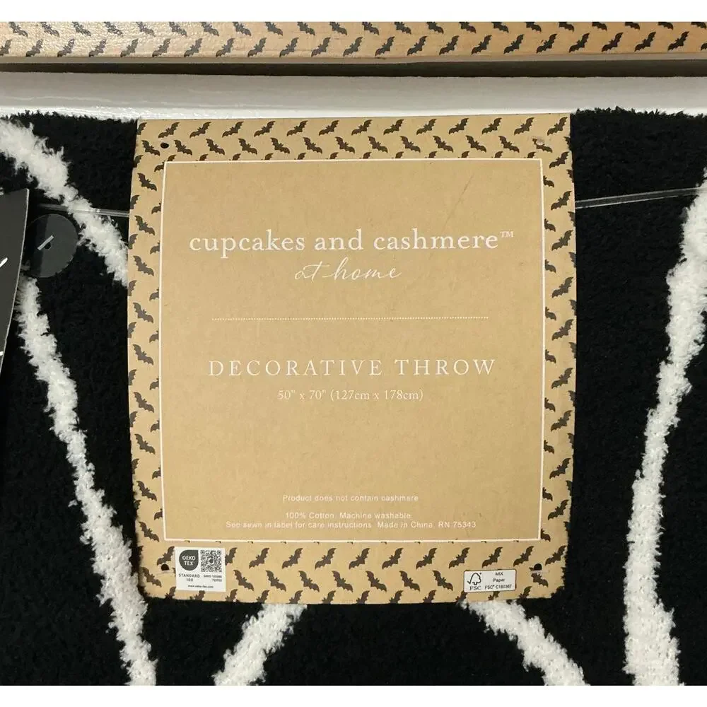 Cupcakes & Cashmere Halloween Spider Web Soft Throw Blanket 50X70” Reversible